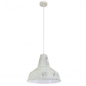 Eglo Somerton Single Light Ceiling Pendant in Steel with Lime White Finish