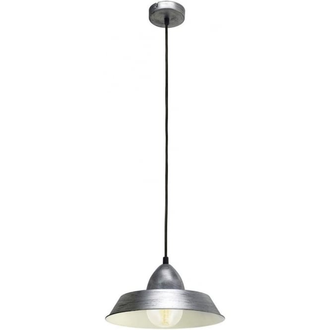 Eglo Lighting Eglo Vintage Single Light Ceiling Pendant In In Antique Silver Finish