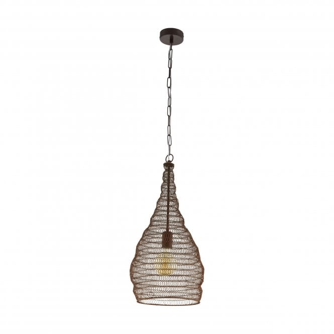 Eglo Lighting Ipswich Single Light Ceiling Pendant in Black Steel Finish