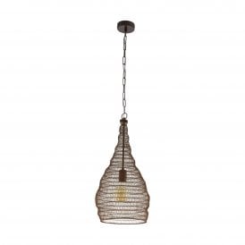 Ipswich Single Light Ceiling Pendant in Black Steel Finish
