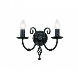 Elstead Artisan 2 Light Wall Fitting in a Black Finish