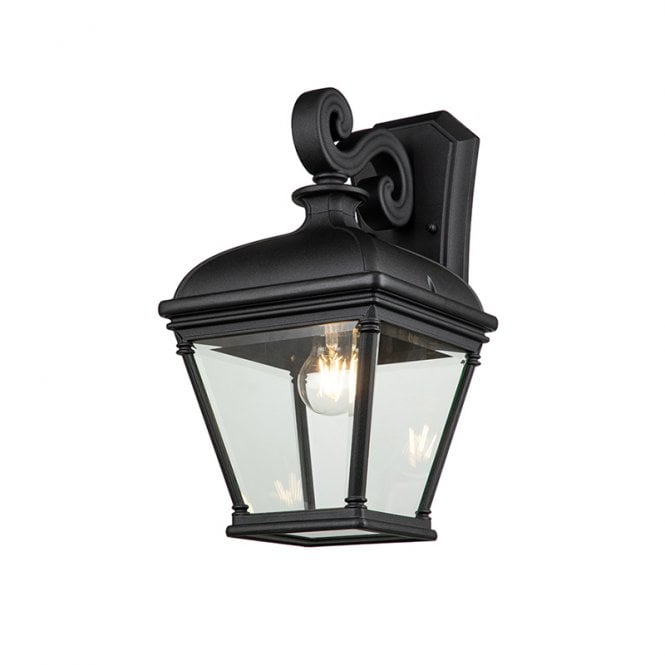 Elstead Lighting Elstead Bayview Single Light Large Outdoor Wall Lantern in Black Finish with Clear Bevelled Glass
