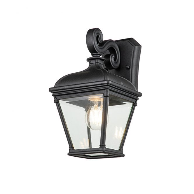 Elstead Lighting Elstead Bayview Single Light Medium Outdoor Wall Lantern in Black Finish with Clear Bevelled Glass