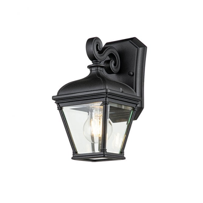 Elstead Lighting Elstead Bayview Single Light Small Outdoor Wall Lantern in Black with Clear Bevelled Glass