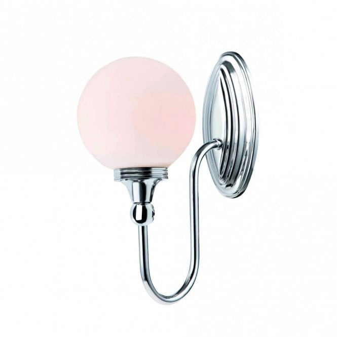 Elstead Lighting Elstead Blake Single Light Bathroom Wall Fitting with a Globe-Shaped Opal Glass Shade