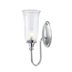 Elstead Blake Single Light Bathroom Wall Fitting with Flared Glass Shade
