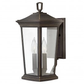 Elstead Bromley 2 Light Medium Wall Lantern in Oil Rubbed Bronze Finish with Clear Glass