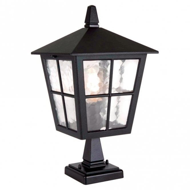 Elstead Lighting Elstead Canterbury Single Light Outdoor Pedestal Lantern in a Black Finish
