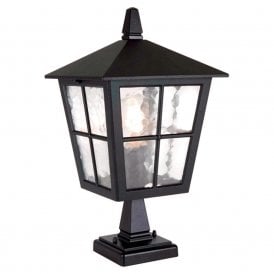 Elstead Canterbury Single Light Outdoor Pedestal Lantern in a Black Finish