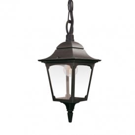 Elstead Chapel Single Light Pendant Porch Lantern In Black Finish