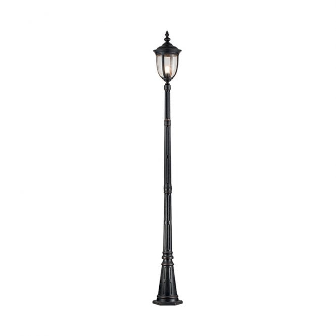 Elstead Lighting Elstead Cleveland Single Light Lamp Post in Weathered Bronze with Clear Seeded Glass