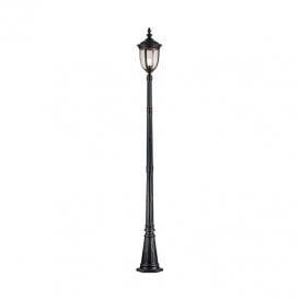 Elstead Cleveland Single Light Lamp Post in Weathered Bronze with Clear Seeded Glass