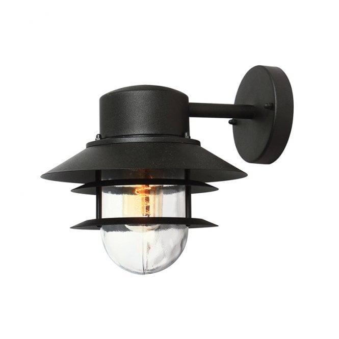 Elstead Lighting Elstead Copenhagen Outdoor Single Light Wall Fitting In Black Finish With Clear Glass