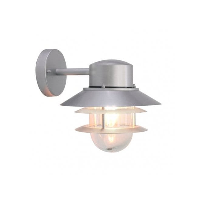 Elstead Lighting Elstead Copenhagen Stainless Steel Single Light External Wall Lantern in Silver