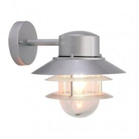 Elstead Copenhagen Stainless Steel Single Light External Wall Lantern in Silver