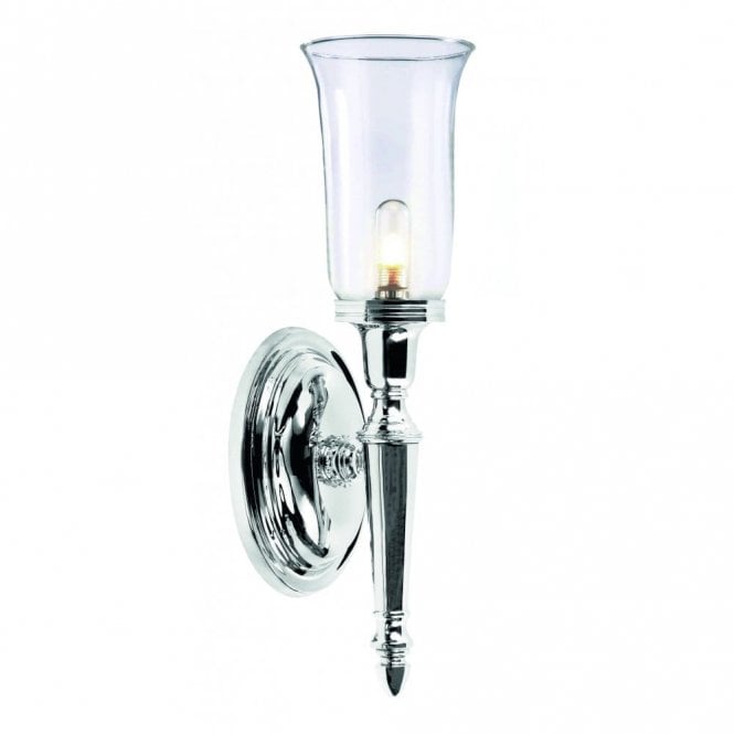 Elstead Lighting Elstead Dryden Single Light Bathroom Fitting with Flared Glass Shade