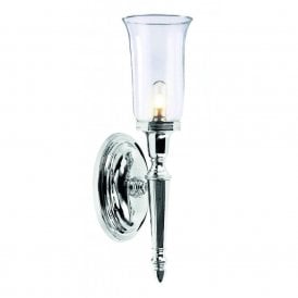 Elstead Dryden Single Light Bathroom Fitting with Flared Glass Shade