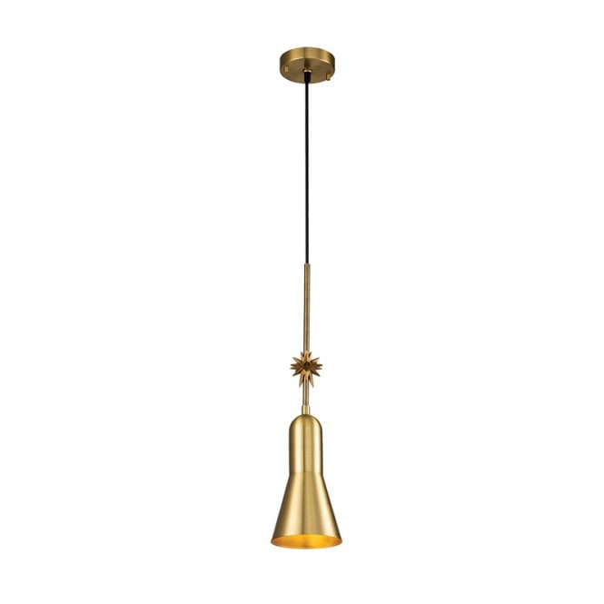 Elstead Lighting Elstead Etoile Single Light Ceiling Pendant In Aged Brass Finish