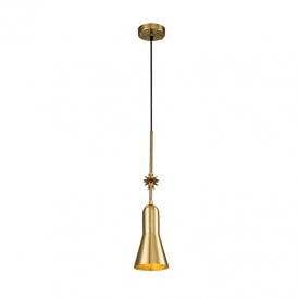 Elstead Etoile Single Light Ceiling Pendant In Aged Brass Finish