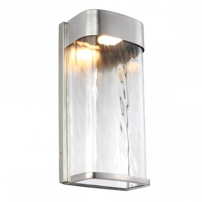 Elstead Lighting Elstead Feiss Bennie Single LED Large Wall Fitting in Painted Brushed Steel Finish with Clear Water Glass