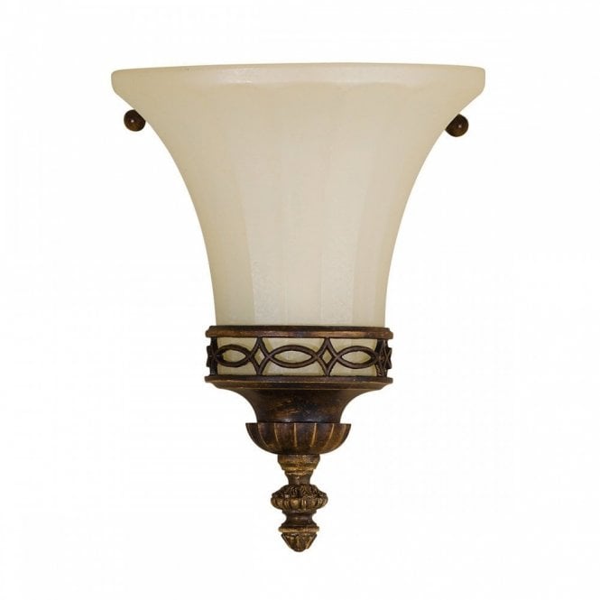 Elstead Lighting Elstead Feiss Drawing Room Single Light Wall Uplighter in Walnut Finish with Glass