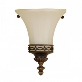 Elstead Feiss Drawing Room Single Light Wall Uplighter in Walnut Finish with Glass