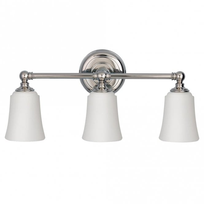 Elstead Lighting Elstead Feiss Huguenot Lake 3 Light Bathroom Above Mirror Fitting in Polished Chrome Finish