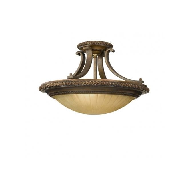Elstead Lighting Elstead Feiss Kelham Hall 2 Light Semi-Flush Ceiling Fitting in British Bronze Finish
