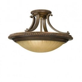 Elstead Feiss Kelham Hall 2 Light Semi-Flush Ceiling Fitting in British Bronze Finish