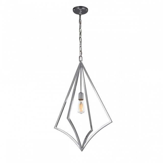 Elstead Lighting Elstead Feiss Nico Single Light Large Ceiling Pendant in Polished Chrome Finish
