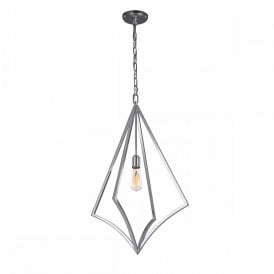 Elstead Feiss Nico Single Light Large Ceiling Pendant in Polished Chrome Finish