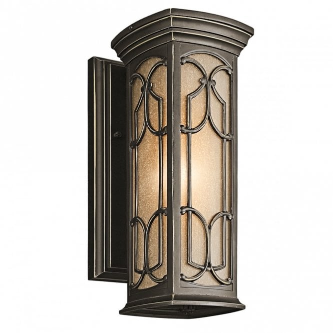 Elstead Lighting Elstead Franceasi Single Light Small Wall Fitting in Old Bronze Finish (Outdoor)