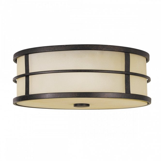 Elstead Lighting Elstead Fusion 3 Light Flush Ceiling Fitting in Grecian Bronze Finish