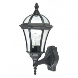 Elstead Garden Zone Ledbury Single Light Wall Lantern in a Black Finish