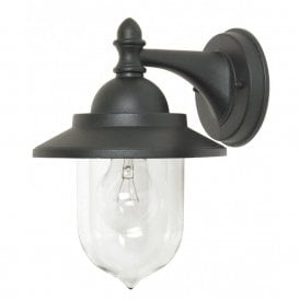 Elstead Garden Zone Sandown Single Light External Wall Lantern in a Black Finish