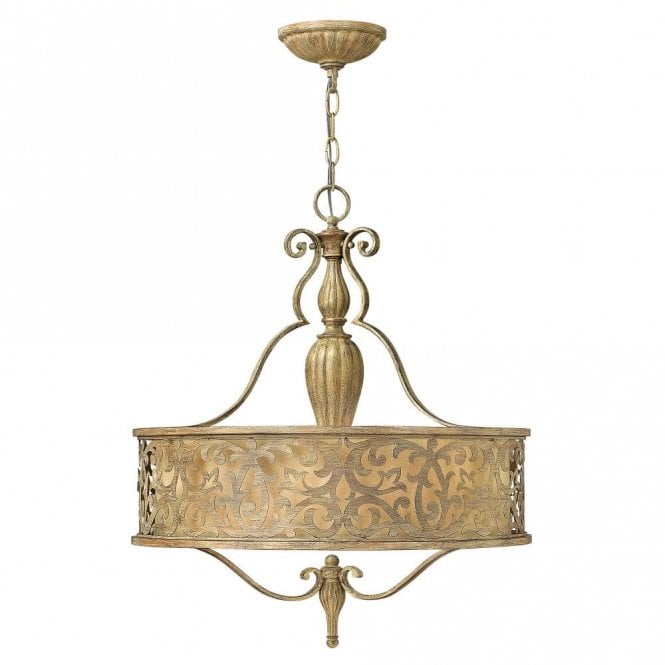 Elstead Lighting Elstead Hinkley Carabel 3 Light Ceiling Pendant In Brushed Champagne Finish