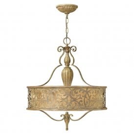 Elstead Hinkley Carabel 3 Light Ceiling Pendant In Brushed Champagne Finish