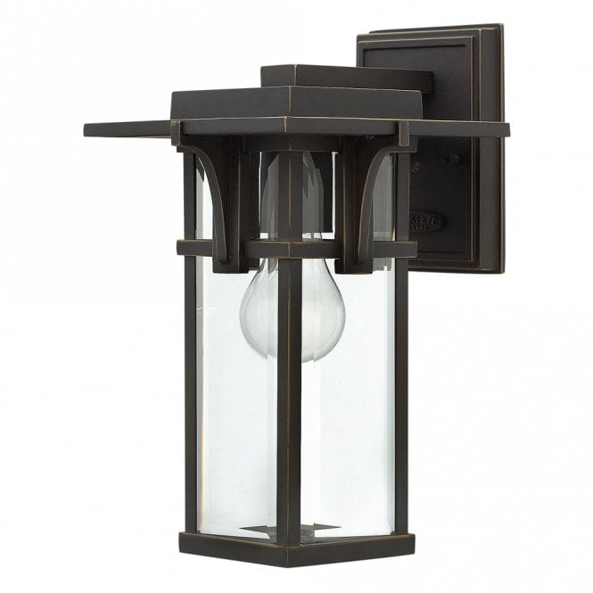 Elstead Lighting Elstead Hinkley Manhattan Outdoor Single Light Small Wall Lantern in Oil Rubbed Bronze Finish
