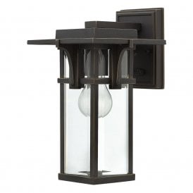 Elstead Hinkley Manhattan Outdoor Single Light Small Wall Lantern in Oil Rubbed Bronze Finish