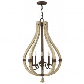 Elstead Hinkley Middlefield 5 Light Chandelier Pendant with Iron Rust Finish