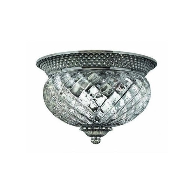 Elstead Lighting Elstead Hinkley Plantation 2 Light Flush Ceiling Fitting in Polished Antique Nickel Finish
