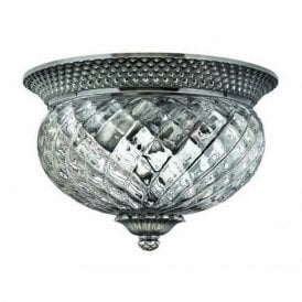Elstead Hinkley Plantation 2 Light Flush Ceiling Fitting in Polished Antique Nickel Finish