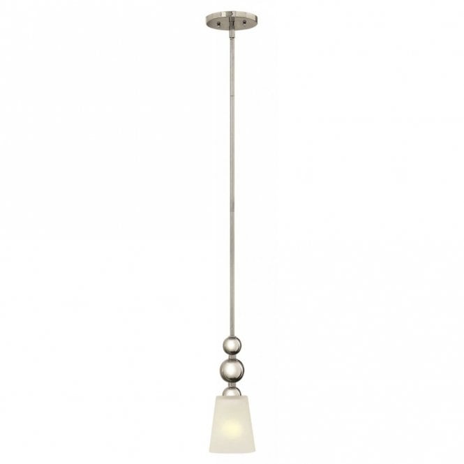 Elstead Lighting Elstead Hinkley Zelda Single Light Mini Ceiling Pendant in a Polished Nickel Finish