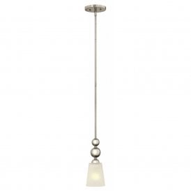 Elstead Hinkley Zelda Single Light Mini Ceiling Pendant in a Polished Nickel Finish