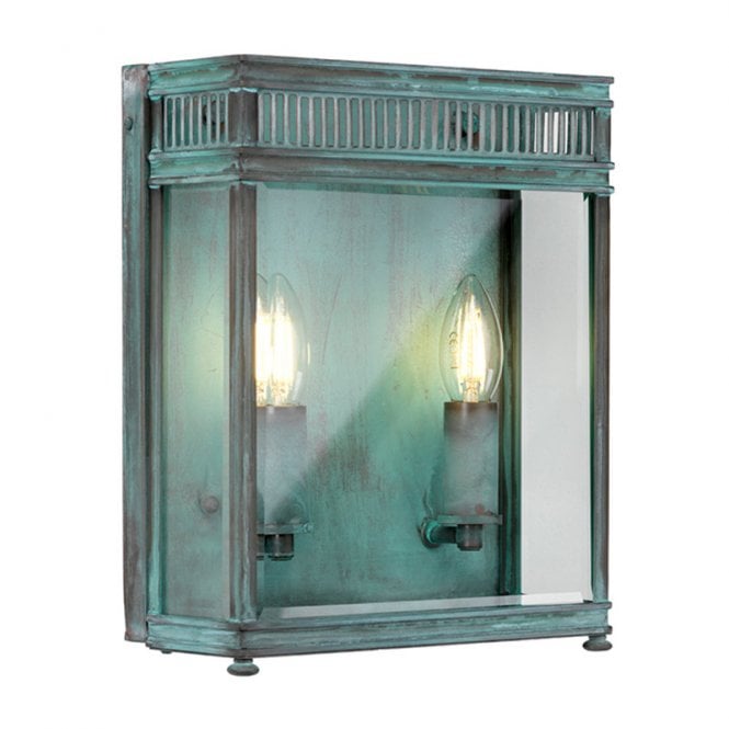 Elstead Lighting Elstead Holborn 2 Light Medium Half Outdoor Wall Lantern in Verdigris Finish