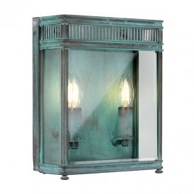 Elstead Holborn 2 Light Medium Half Outdoor Wall Lantern in Verdigris Finish