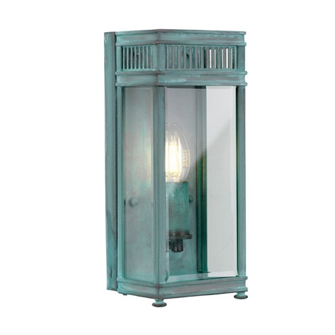 Elstead Lighting Elstead Holborn Single Light Small Half Outdoor Wall Lantern in Verdigris Finish With Clear Glass