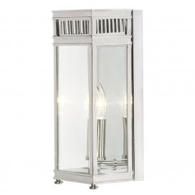 Elstead Holborn Small Single Light Solid Brass Outdoor Wall Lantern in Polished Chrome Finish