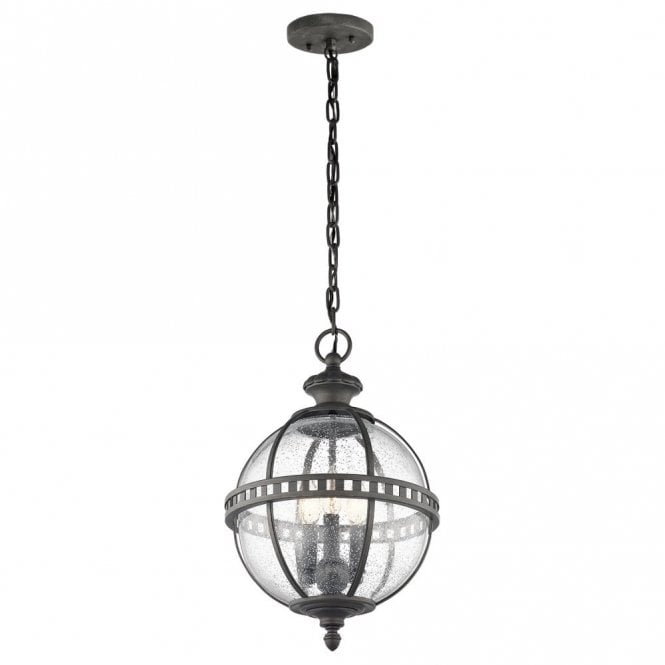 Elstead Lighting Elstead Kichler Halleron 3 Light Outdoor Ceiling Pendant Lantern In Londonderry Finish