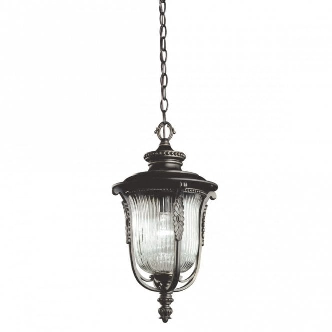 Elstead Lighting Elstead Luverne Single Light Ceiling Pendant in Rubbed Bronze Finish (Outdoor)